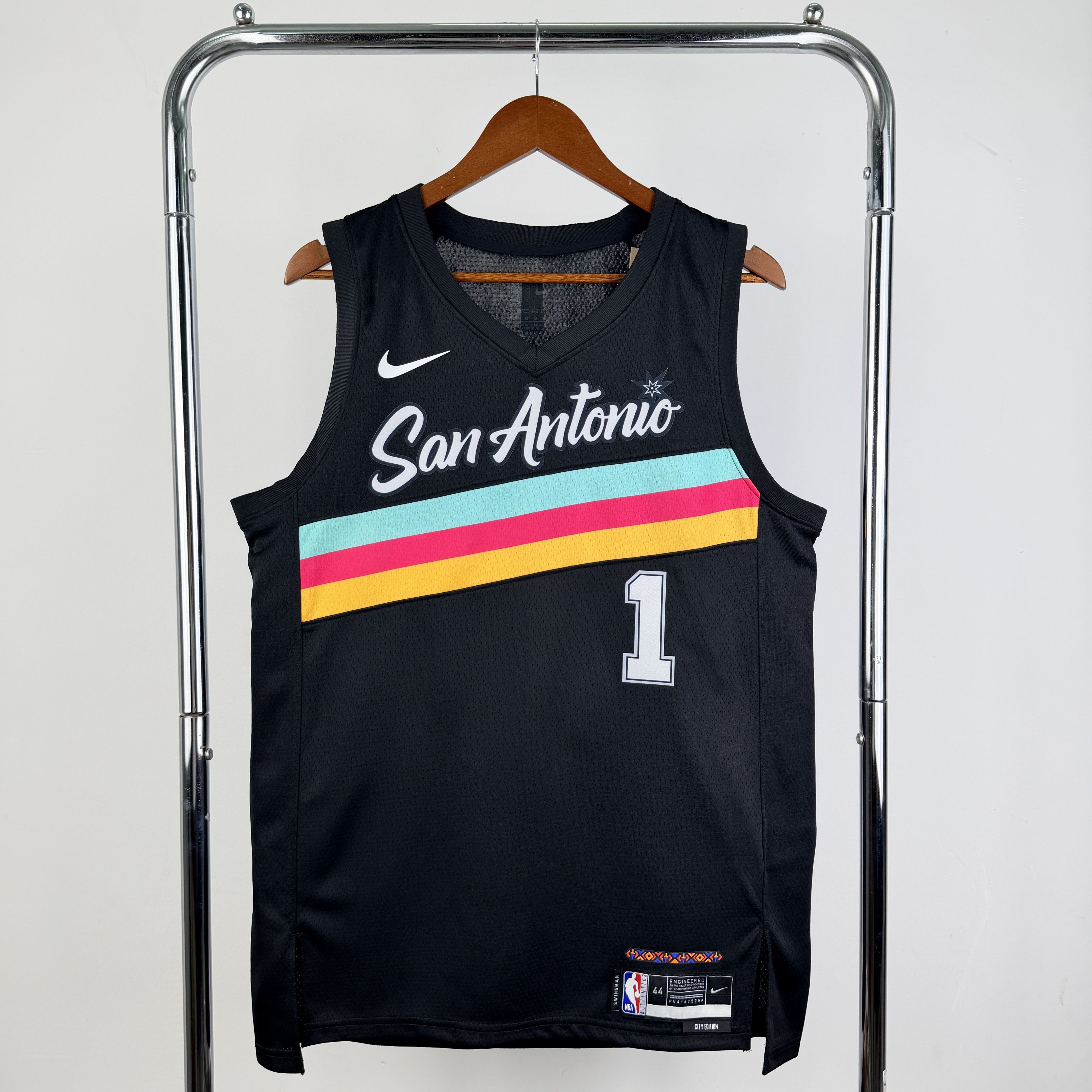 Men San Antonio Spurs #1 Wembanyama Black City Edition Season 2026 Nike NBA Jersey